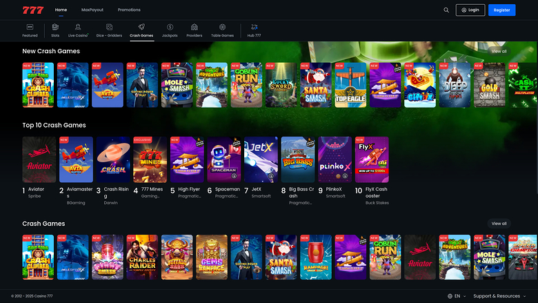 Casino 777 — Games lobby
