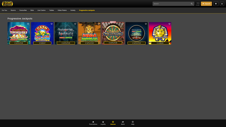 Casino Action — Jackpot games