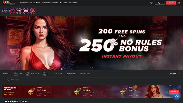 Casino Adrenaline — Homepage