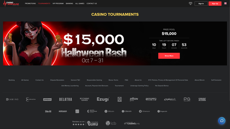 Casino Adrenaline — Tournaments
