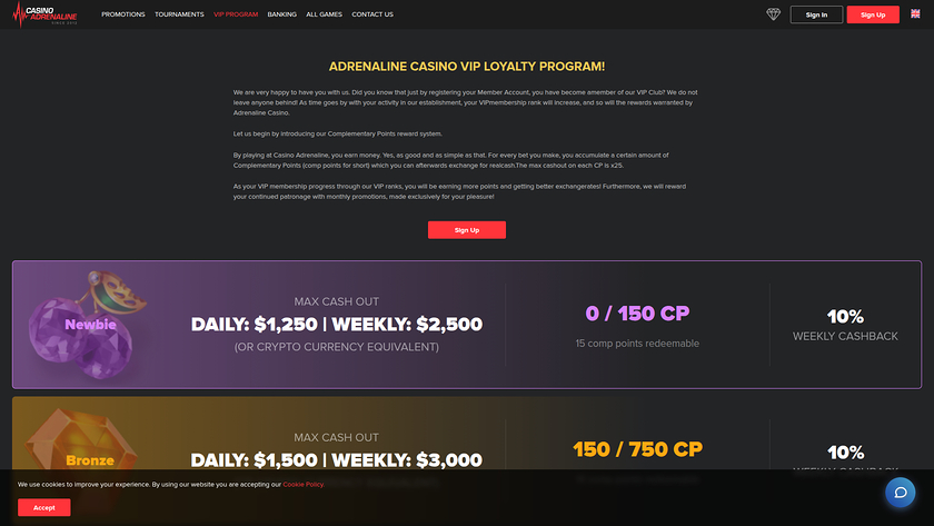 Casino Adrenaline — VIP section