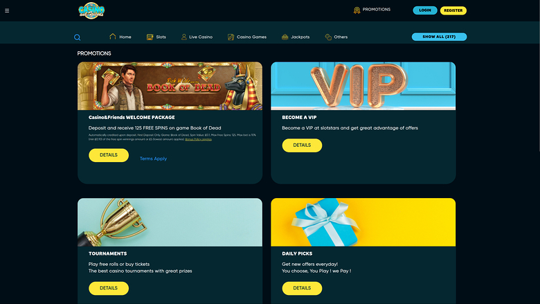 Casino And Friends — Promotions page