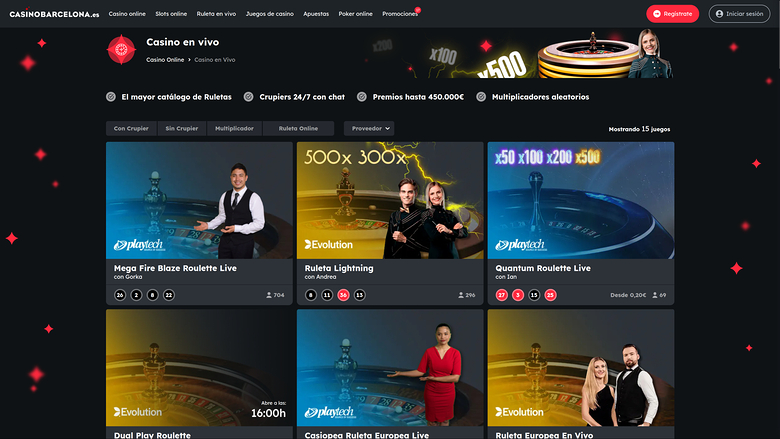 Casino Barcelona — Live dealer lobby