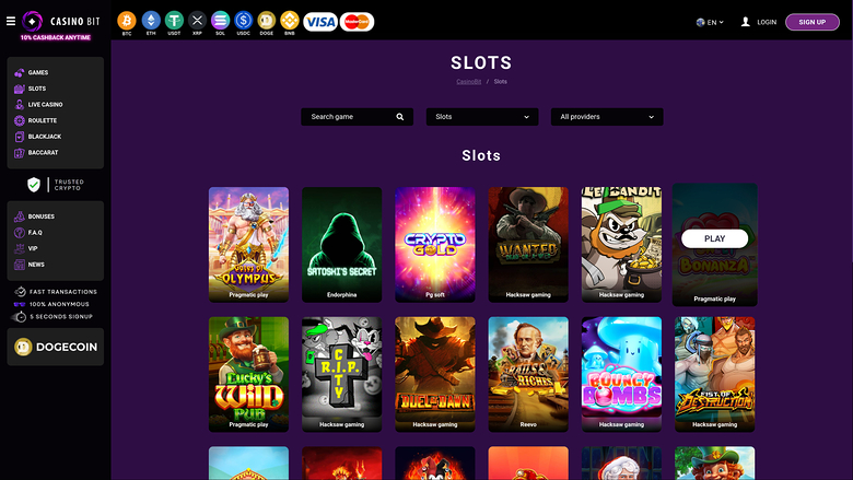 Casino Bit — Games lobby