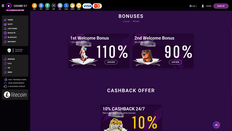 Casino Bit — Promotions page