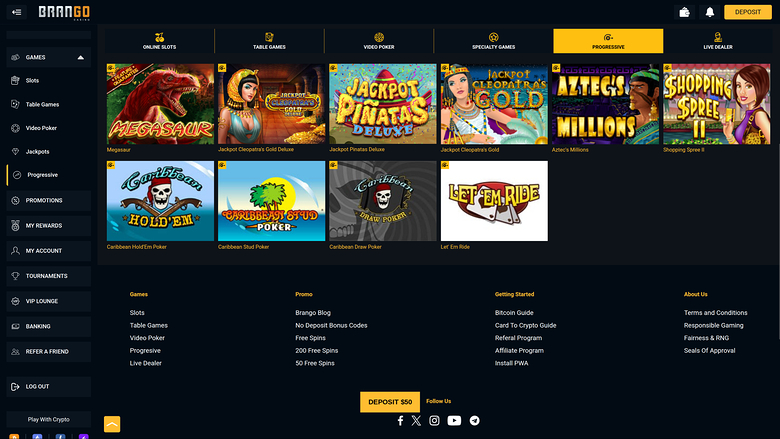 Casino Brango — Jackpot games