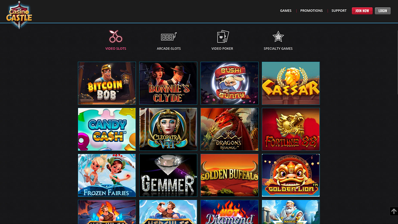 Casino Castle — Games lobby