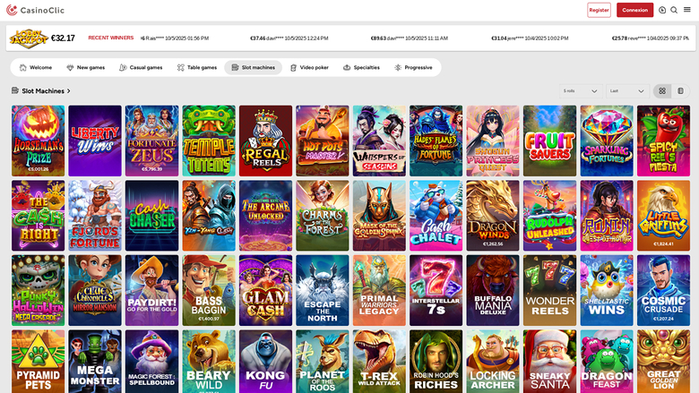 Casino Clic — Games lobby