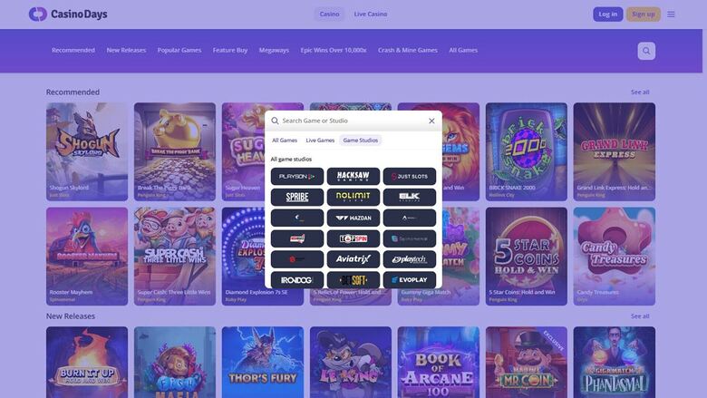 Casino Days — Games by studio