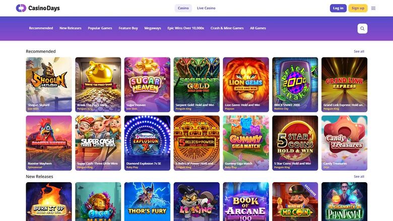 Casino Days — Games lobby