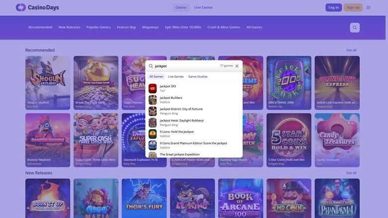 Casino Days — Jackpot games