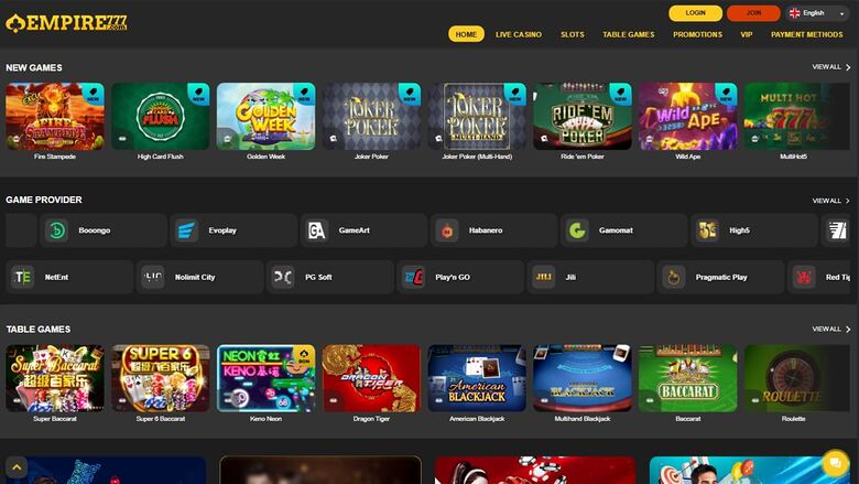 Casino Empire777 — Games by studio