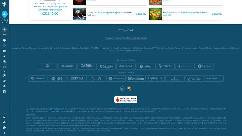 Casino Estrella — Games by studio