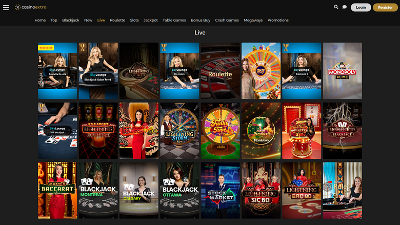 Casino Extra — Live dealer lobby