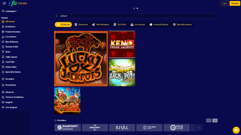 Casino Fiz — Jackpot games