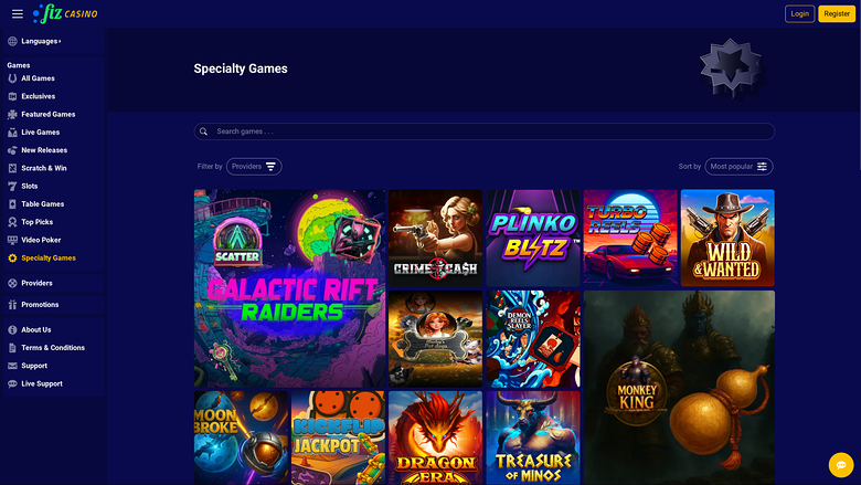 Casino Fiz — Games lobby