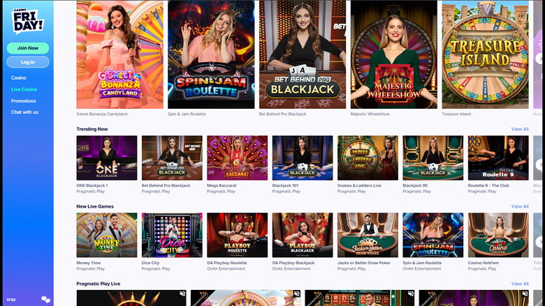 Casino Friday — Live dealer lobby