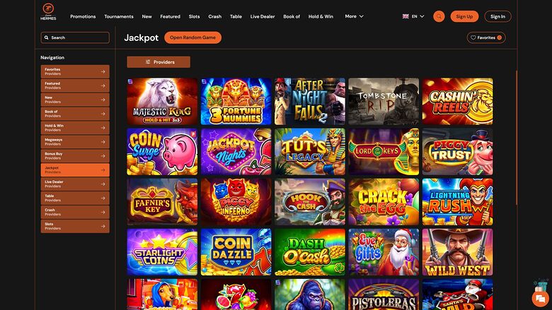Casino Hermes — Jackpot games