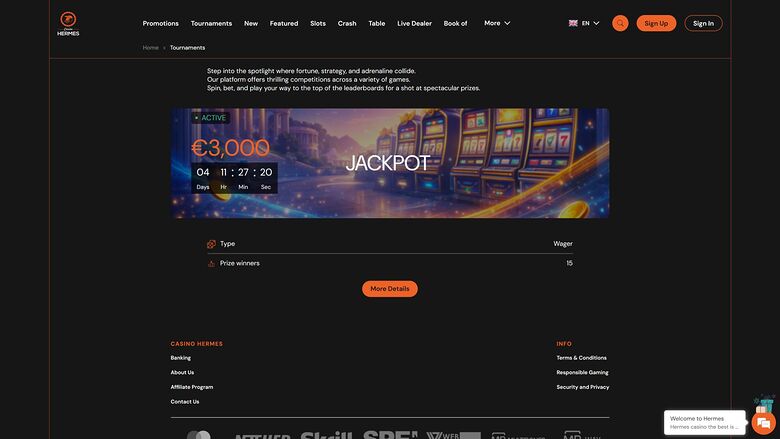 Casino Hermes — Tournaments