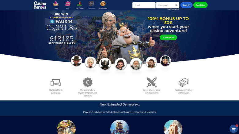Casino Heroes — Homepage