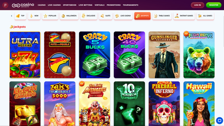 Casino Infinity — Jackpot games