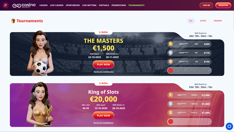 Casino Infinity — Tournaments