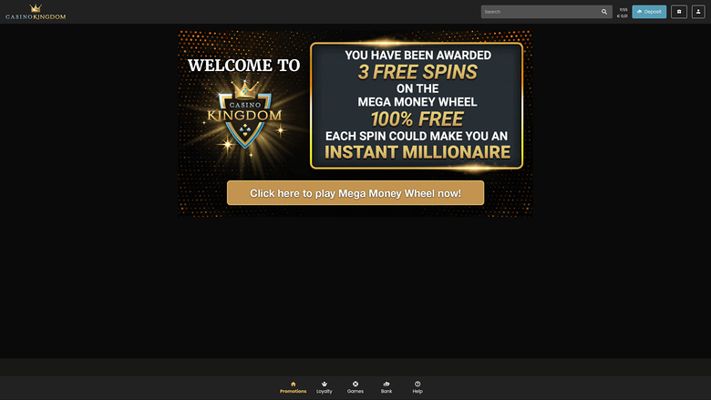 Casino Kingdom — Promotions page