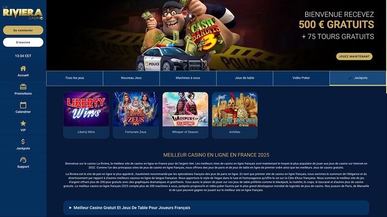 Casino La Riviera — Jackpot games