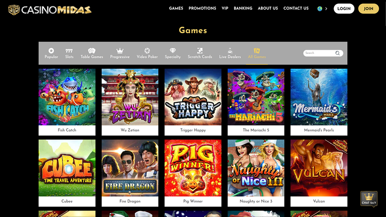 Casino Midas — Games lobby