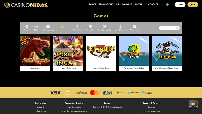 Casino Midas — Jackpot games