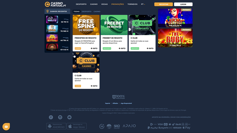 Casino Portugal — Promotions page