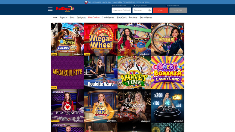 Casino RedKings — Live dealer lobby