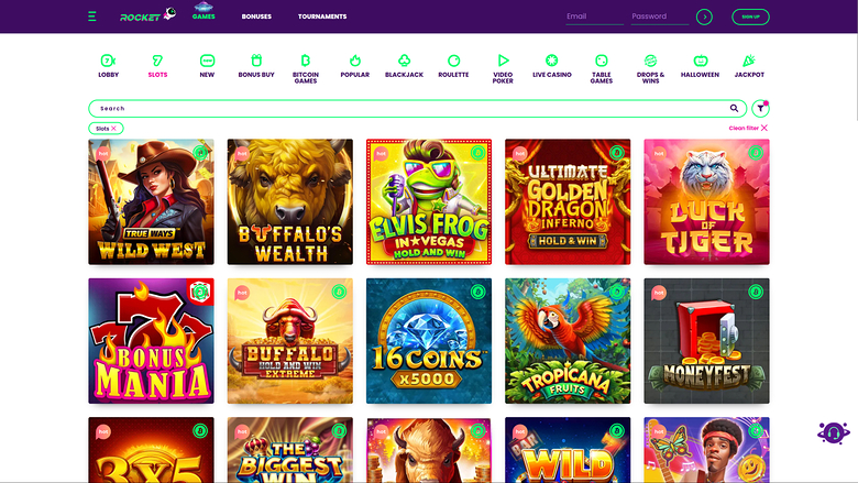 Casino Rocket — Games lobby
