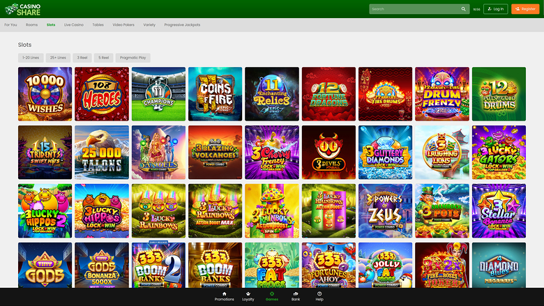 Casino Share — Games lobby