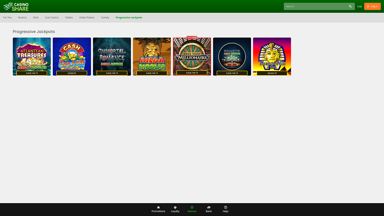 Casino Share — Jackpot games
