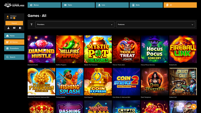 Casino Superlines — Games lobby