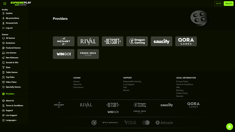 Casino Supreme Play — Games by studio