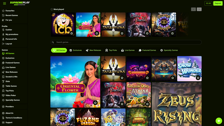Casino Supreme Play — Homepage