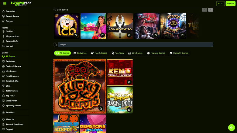 Casino Supreme Play — Jackpot games
