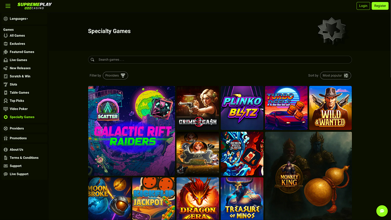 Casino Supreme Play — Games lobby