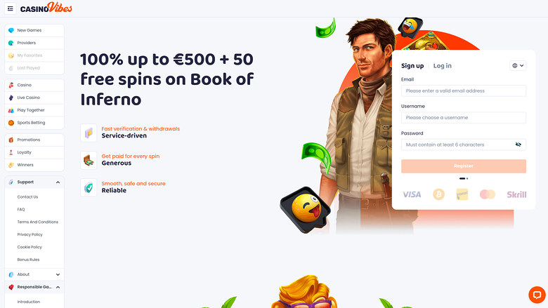 Casino Vibes — Homepage