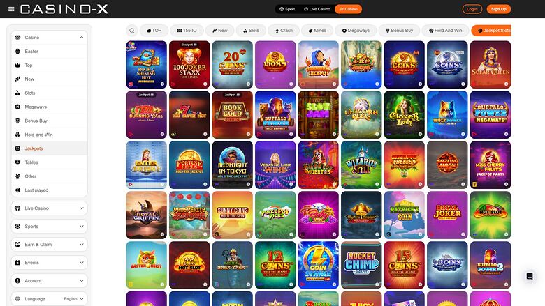 Casino X — Jackpot games