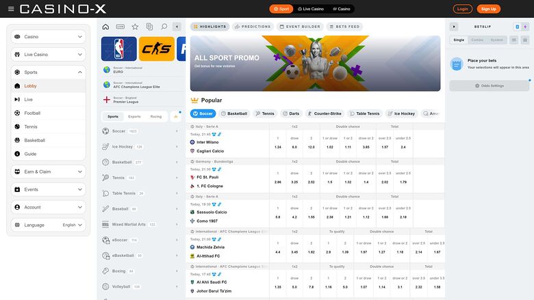 Casino X — Sportsbook
