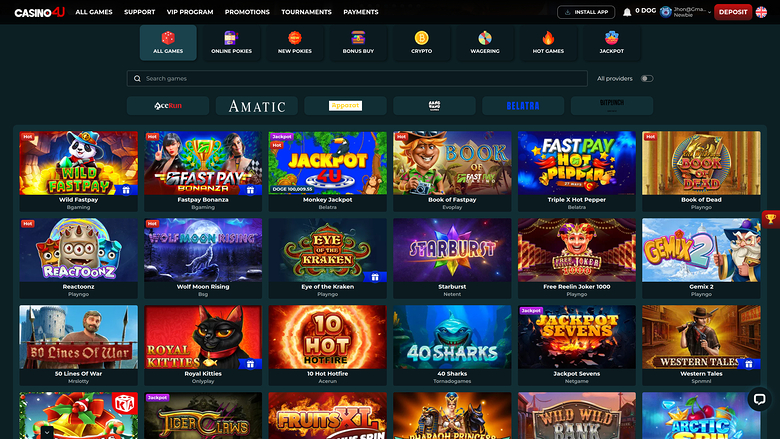 Casino4u — Games lobby