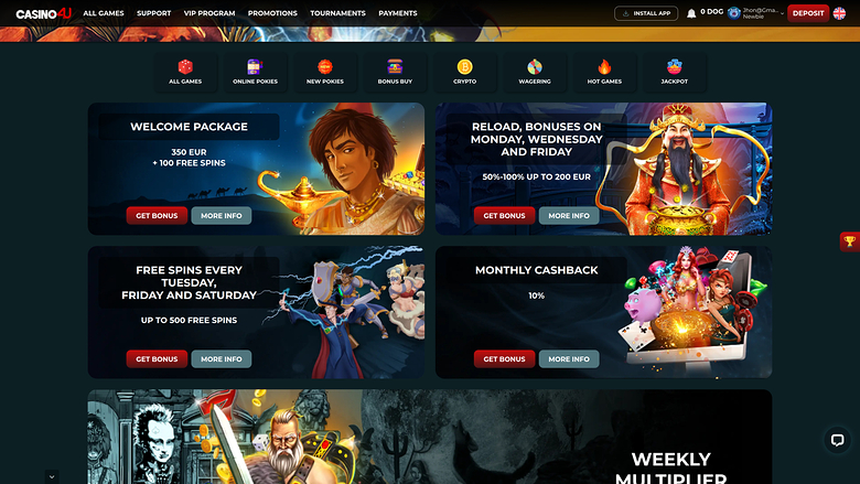Casino4u — Promotions page