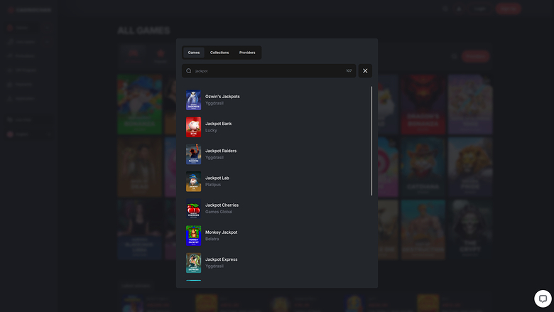 CasinoChan Casino — Jackpot games