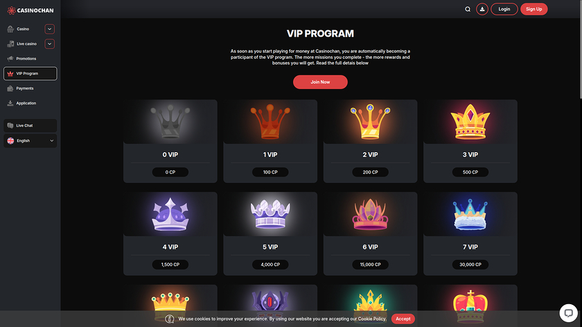 CasinoChan Casino — VIP section