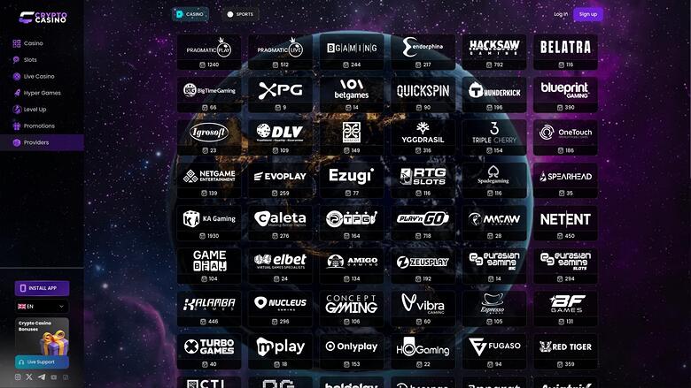 CasinoCrypto.io — Games by studio
