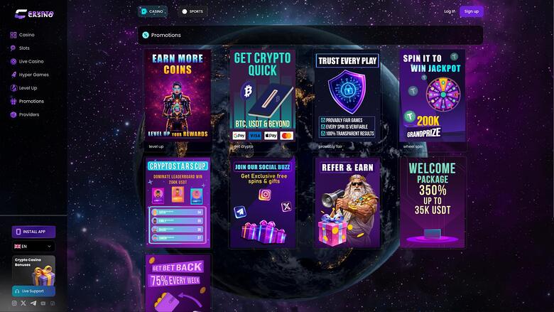 CasinoCrypto.io — Promotions page