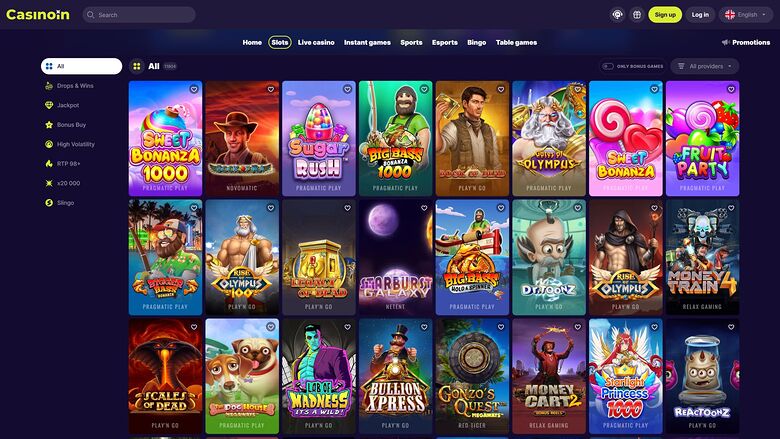 Casinoin — Games lobby